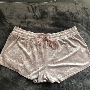 Pink velvet (soft texture) shorts